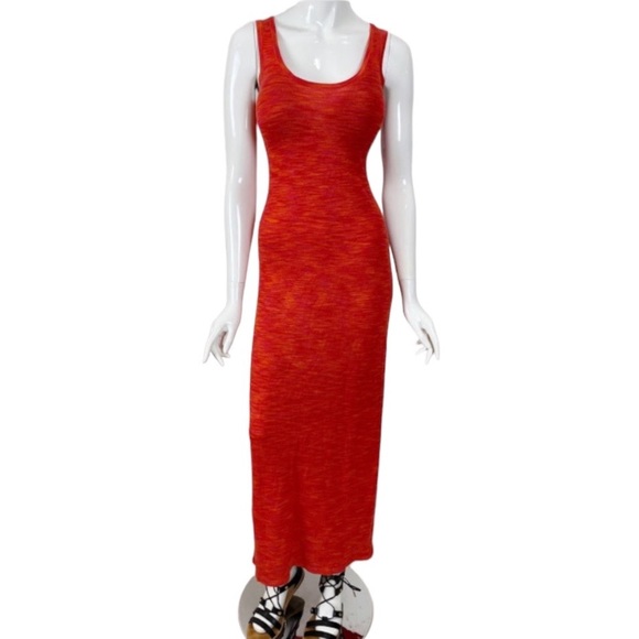 Ann Taylor Dresses & Skirts - 🍊 Ann Taylor Loft Orange Red Knit Tank Maxi Dress XS